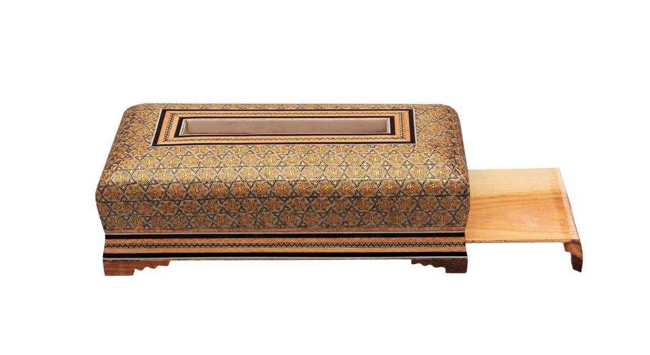 Handgemaakte Perzische Houten Tissue Box Cover – Khatamkari Arad