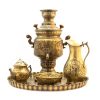 Perzische koperen samovar decoratieve houtskool theemaker Floral Motifs 3-Liter
