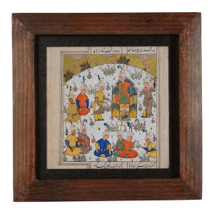 Decoratieve Perzische Ingelijste Tegel – Shahnameh Geïnspireerd Patroon: Amiran