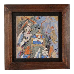 Decoratieve Perzische Ingelijste Tegel – Shahnameh Geïnspireerd Patroon: Demonen