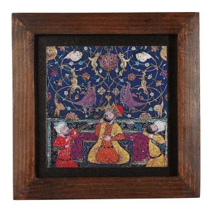 Decoratieve Perzische Ingelijste Tegel – Shahnameh Geïnspireerd Patroon: Shirani