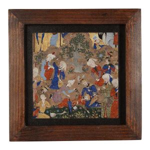 Decoratieve Perzische Ingelijste Tegel – Shahnameh Geïnspireerd Patroon: Tina