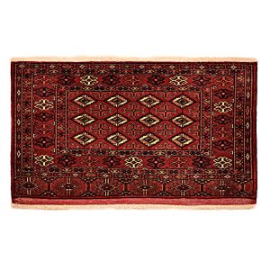Handgeknoopt Perzisch Khorasan Tribaal Tapijt (Bukhara Design) – Rode Wol