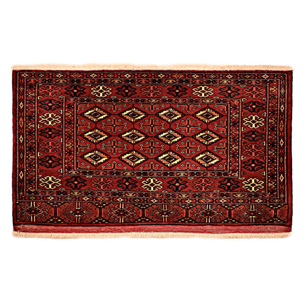 Handgeknoopt Perzisch Khorasan Tribaal Tapijt (Bukhara Design) – Rode Wol