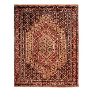Handgeknoopt Perzisch Kurdistan Tapijt (Mahi / Herati Patroon) – Bruine Wol