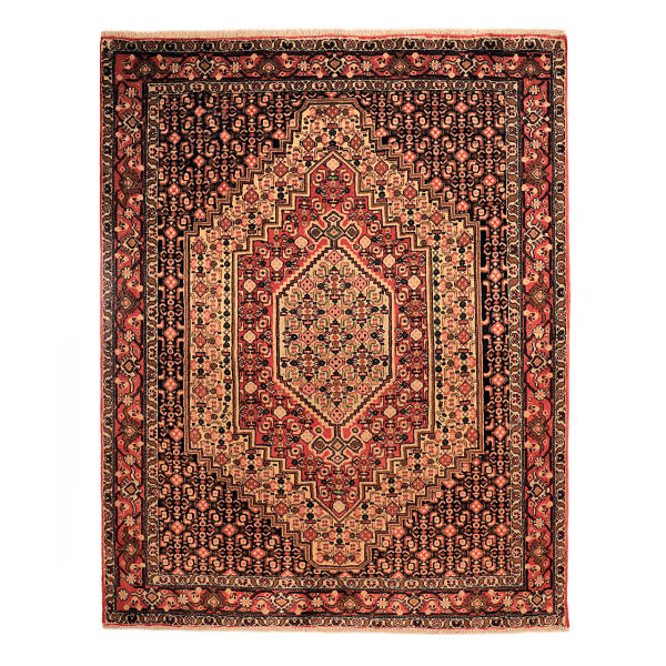 Handgeknoopt Perzisch Kurdistan Tapijt (Mahi / Herati Patroon) – Bruine Wol