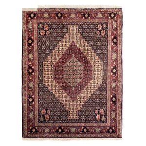 Handgeknoopt Perzisch Kurdistan Tapijt (Tribaal Mahi / Herati Medaillon) – Bruine Wol