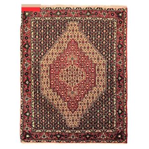 Handgeknoopt Perzisch Kurdistan Forest Tapijt (Mahi / Herati Medaillon) – Bruine Wol