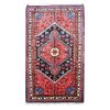 Handgeknoopt Perzisch Hamadan Flowers Tapijt (Geometrisch Medaillon) - Rode Wol