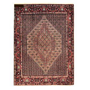 Handgeknoopt Perzisch Kurdistan Ahmadi Tapijt (Mahi / Herati Medaillon) – Bruine Wol