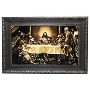Handgeknoopte Perzische Picturale Tapis uit Tabriz Afbeeldend Laatste Maaltijd