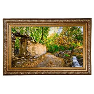 Handgeknoopte Perzische Picturale Tapis uit Tabriz Afbeeldend Tuin
