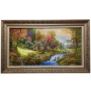 Handgeknoopte Perzische Picturale Tapis uit Tabriz Afbeeldend Kebria