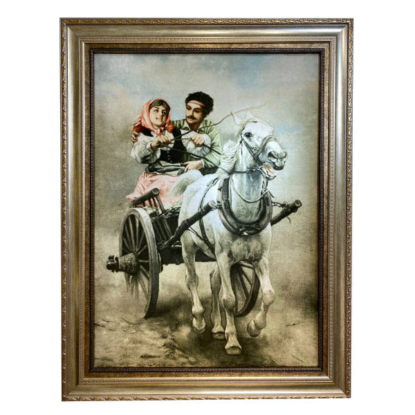 Handgeknoopte Perzische Picturale Tapis uit Tabriz Afbeeldend Phaeton
