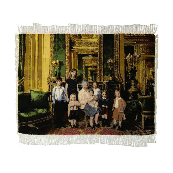 Handgeknoopte Perzische Picturale Tapis uit Tabriz Afbeeldend Koningin Elizabeth