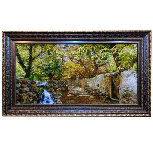 Handgeknoopte Perzische Picturale Tapis uit Tabriz Afbeeldend Silva