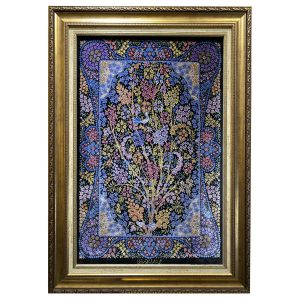 Handgeknoopte Perzische Wandtapijt uit Tabriz Afbeeldend Boom