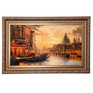 Handgeknoopte Perzische Picturale Tapis uit Tabriz Afbeeldend Venis