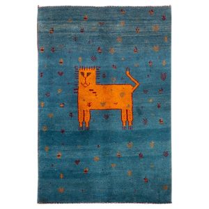 Perzisch Gabbeh wollen tapijt handgeweven met dierenmotieven Cat II