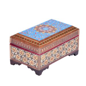 Handgemaakte Houten Sieradendoos met Perzisch Khatam Design – Shabnam