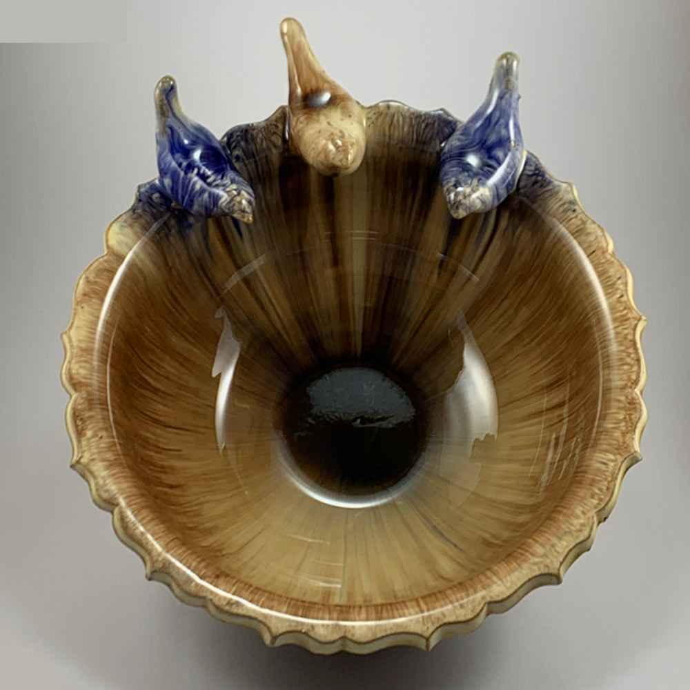 Handgemaakte Decoratieve Keramische Kom Model Boom & Vogels