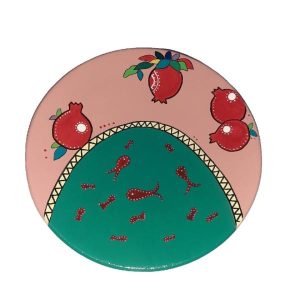 Decoratief Keramisch Bord Handbeschilderde Granaatappel II