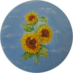 Decoratief Keramisch Bord Handbeschilderde Zonnebloem II