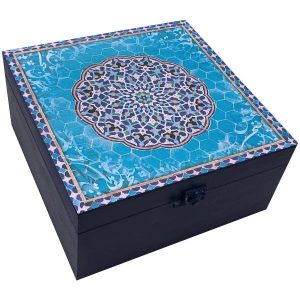 Houten Doos voor Cadeaus met Perzisch Geïnspireerd Patroon Negargari II