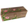 Houten Doos voor Cadeaus met Artistiek Patroon Roze Bloem