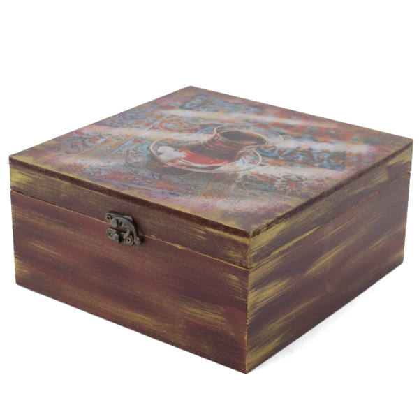 Houten Doos voor Cadeaus met Artistiek Patroon Thee