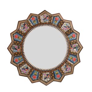 Perzische houten spiegellijst – Khatamkari model Gohar
