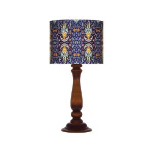 Traditionele houten tafellamp met Perzisch geïnspireerde lampenkap Kabiri