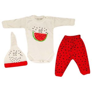 Set van 3 Stuks Babykleding – Model Watermeloen Rood