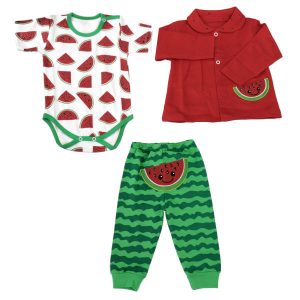 Set van 3 Stuks Babykleding – Model Yalda Nacht Rood