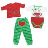 Set van 3 Stuks Katoenen Babykleding – Model Watermeloen