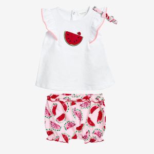 Set van 3 Stuks Pasgeboren Babykleding – Watermeloen Design