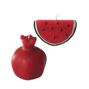 Granaatappel & watermeloenkaars – symbolische duo, ideaal voor Yalda