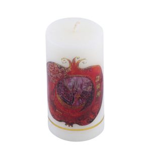 Luxe Yalda Kaars met Granaatappel Design – Klassieke Pijlerkaars