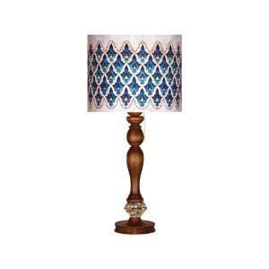 Traditionele Houten Tafellamp met Perzisch Geïnspireerde Lampenkap Ahmadi