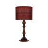 Traditionele Houten Tafellamp met Perzisch Geïnspireerde Lampenkap Kilim (Rood)