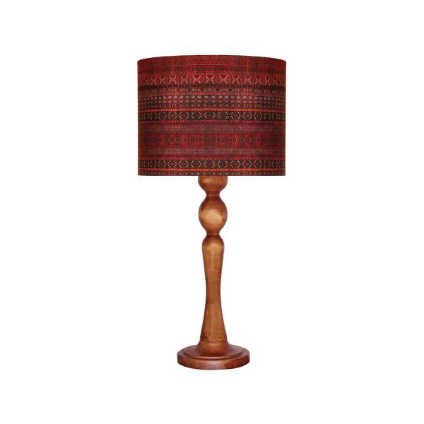 Traditionele Houten Tafellamp met Perzisch Geïnspireerde Lampenkap Mahsa