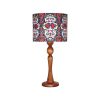 Traditionele Houten Tafellamp met Perzisch Geïnspireerde Lampenkap Sajedi