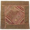 Geborduurde Kussenhoes – Bruine Suzani Design