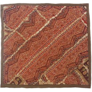 Geborduurd Kussenhoes – Vermilion Suzani Design