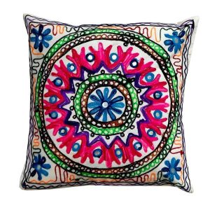 Geborduurd Kussenhoes – Moonlight Suzani Design
