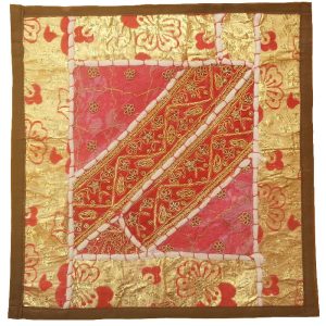 Geborduurde Kussenhoes – Rood met Goud Suzani