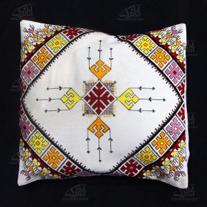 Geborduurd Kussenhoes – Witte Suzani Design