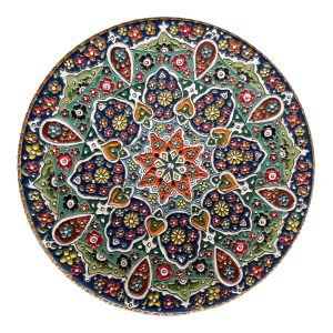Decoratieve Aardewerk Schotel – Handgeschilderd met Perzisch Minakari Emaille Galaxy