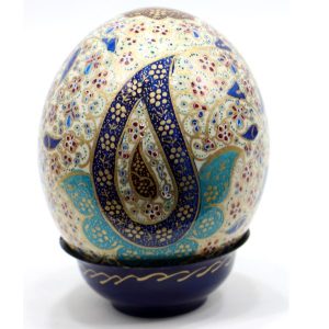 Perzische Decoratieve Struisvogelei – Mina Eslimi Blauw