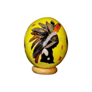 Perzische Decoratieve Struisvogelei – Handgeschilderd Kunstobject